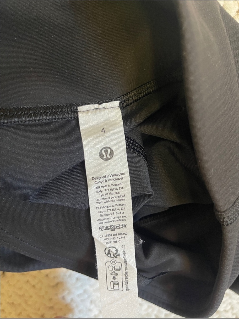 lululemon Wunder Train High-Rise Ribbed Tight 28" Black Leggings Size 4 - Picture 9 of 9